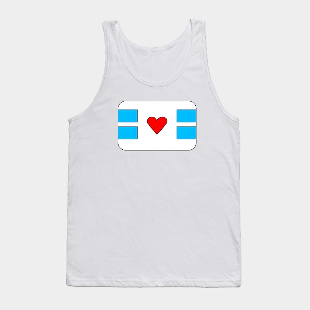 Curved Diaper Emblem (Heart) Tank Top by DiaperDemigod